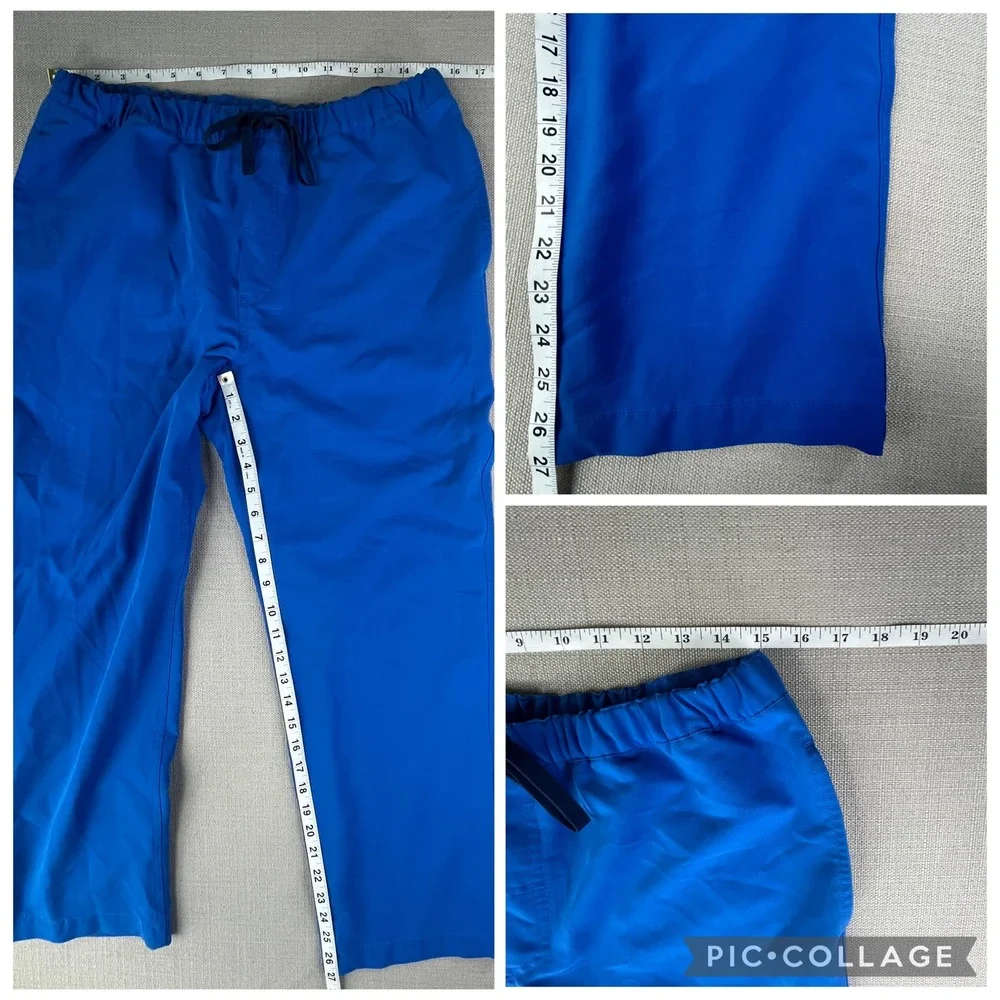 2 Pairs of FIGS Pisco Scrub Pants Mens Medium Blue Basic Straight Leg Drawstring